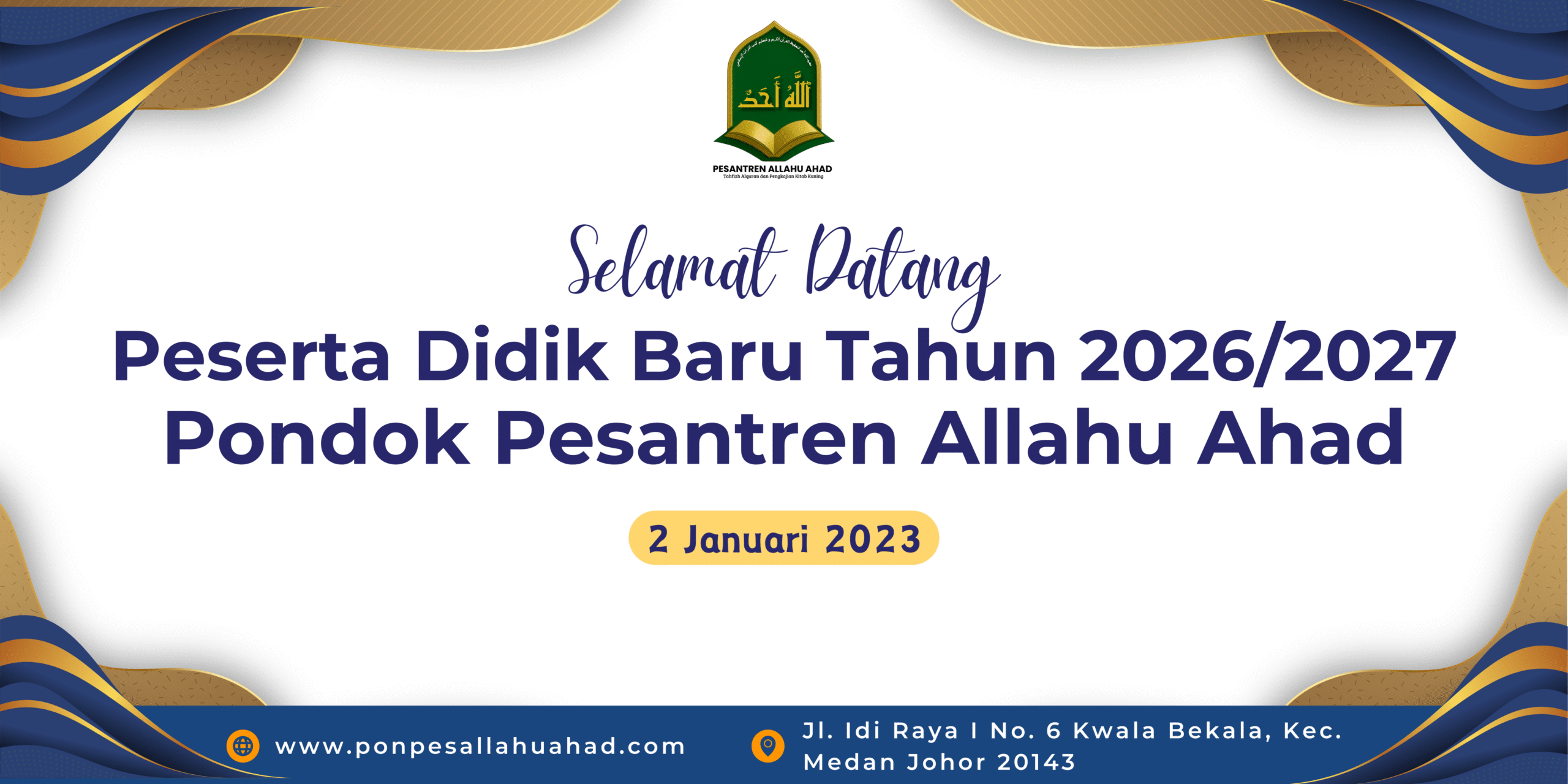 Biru Emas Modern Penerimaan Peserta DIdik Baru Banner